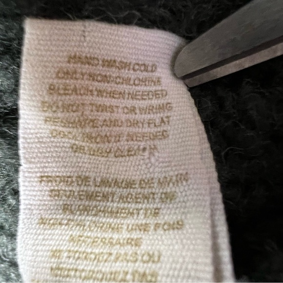 FREE PEOPLE Chunky Wool Cardigan Balloon Sleeve Forest Green Sweater Bohemian - Picture 12 of 13